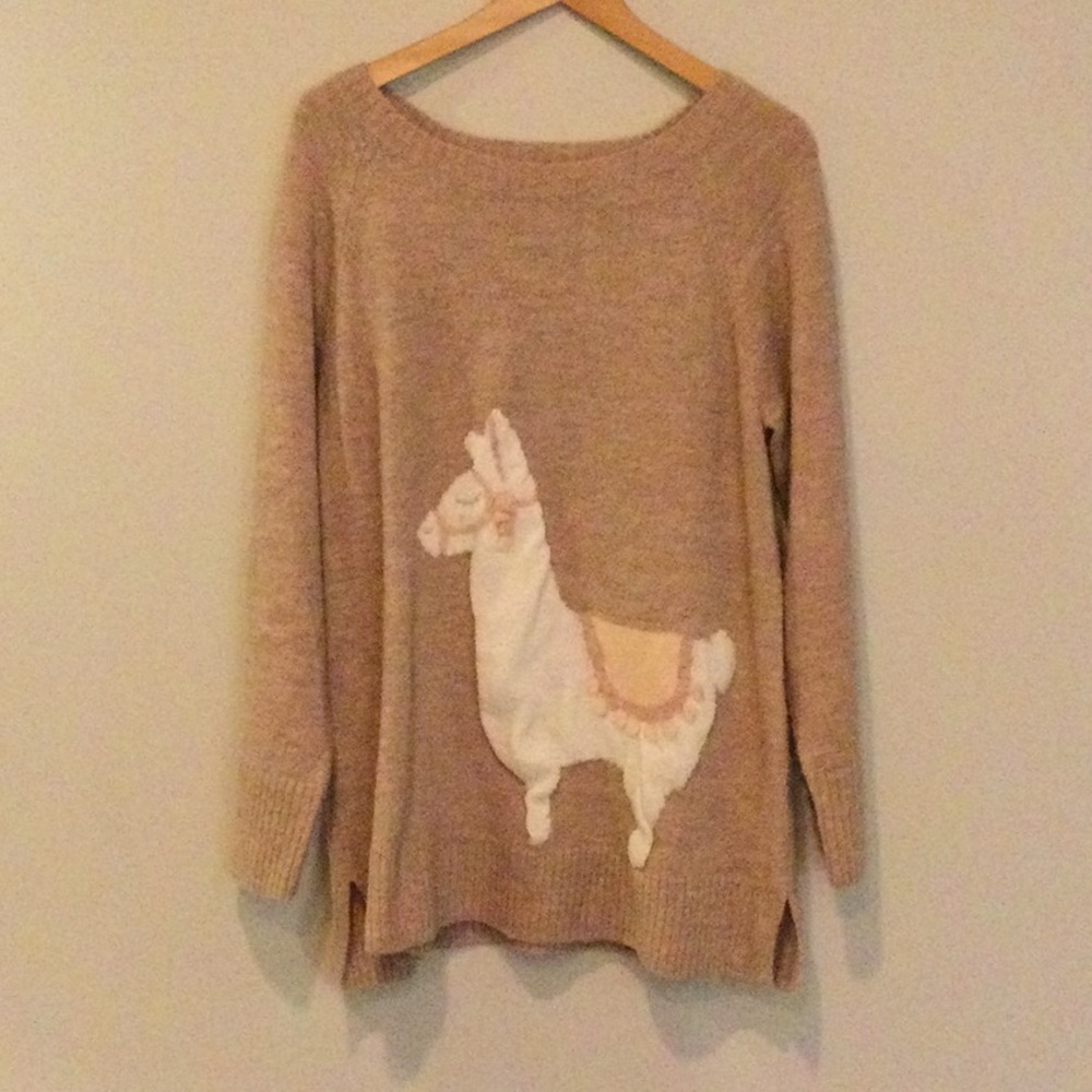 LC Lauren Conrad Mauve Llama Sweater, XL